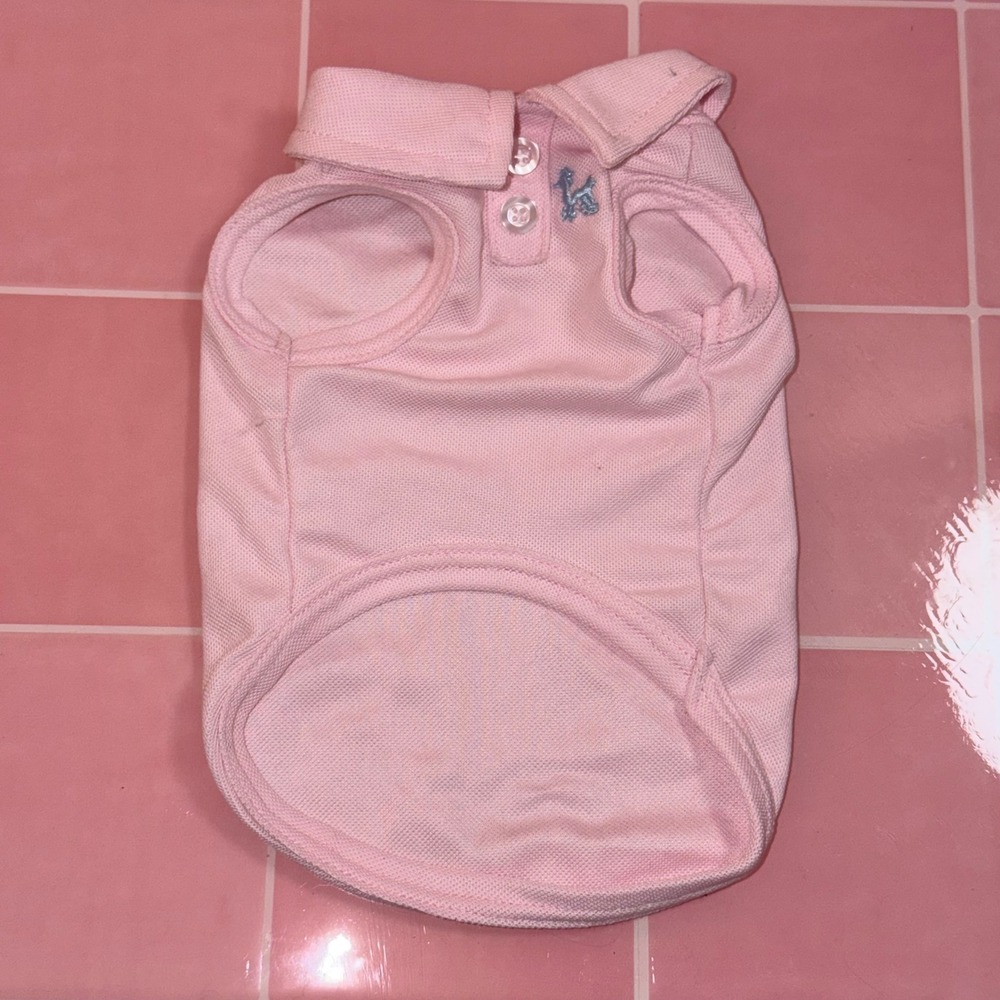 Pink Dog Polo Shirt Small Scottie Logo Pet Clothes